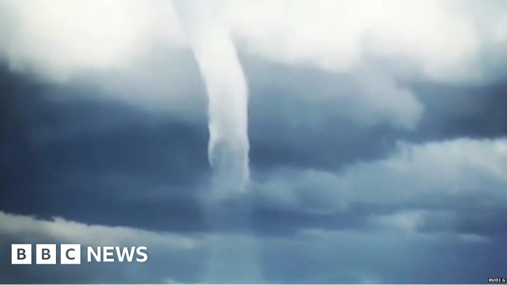 Sanremo tornado: Huge waterspout forms off Italian coast - BBC News