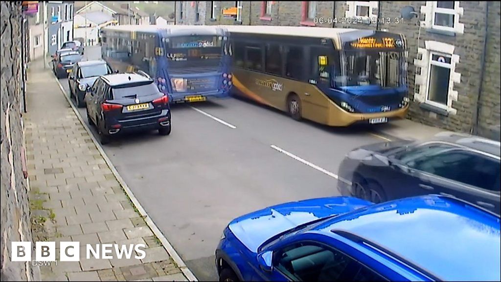Rhondda: Buses filmed mounting kerbs and driving on pavement 