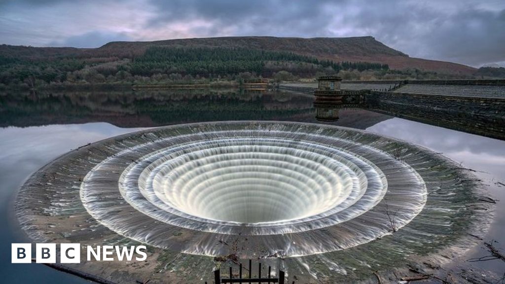 Ladybower Reservoirs Overflowing Plug Holes Attract Photographers