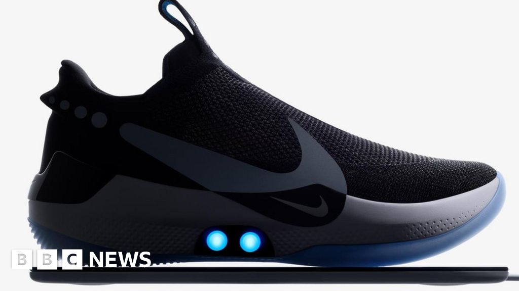 phone-controlled self-lacing trainers 