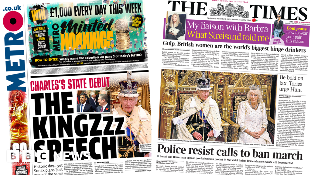 The Papers: 'Kingzzz speech' and police resist march ban calls