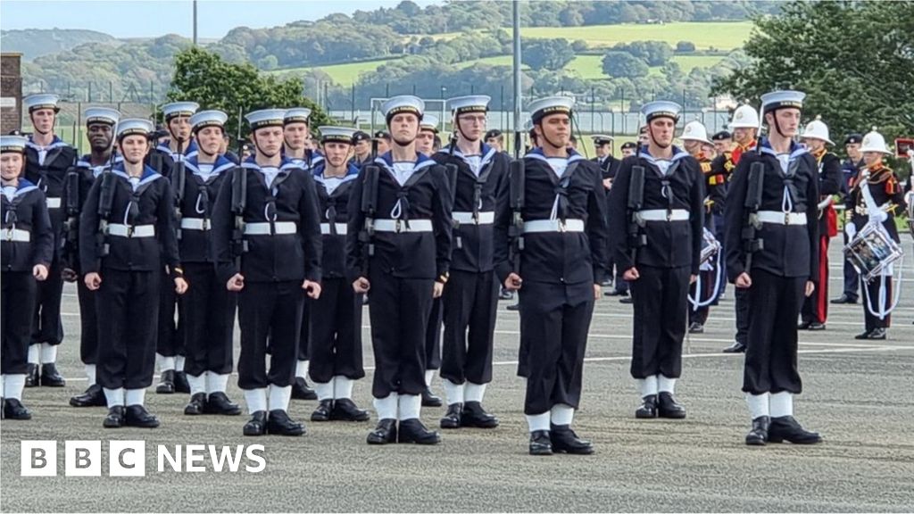 Families at passingout parade at HMS Raleigh for Navy recruits BBC News