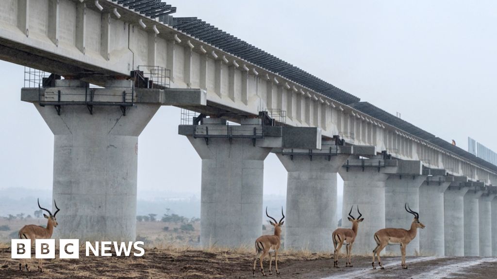 Първият участък от построената от Китай железопътна линия в Кения