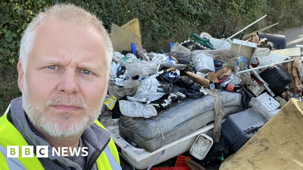 Holton St Mary: Fly-tippers block road with dumped rubbish 