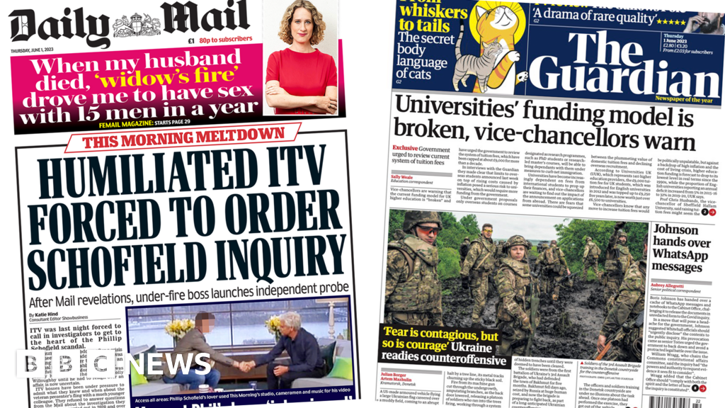 Newspaper headlines: ITV orders inquiry and university funding ‘broken’