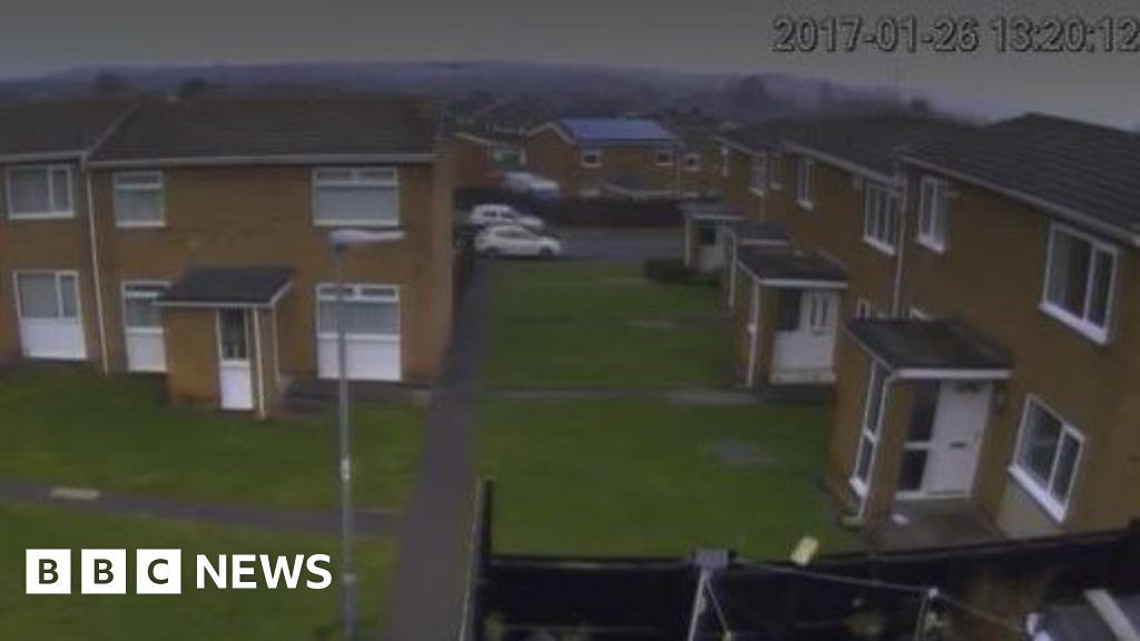 Hermes driver caught on CCTV throwing parcel over fence BBC News
