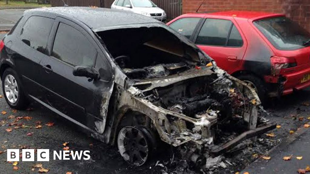 Car arson attack probe continues in Hightown, Wrexham - BBC News
