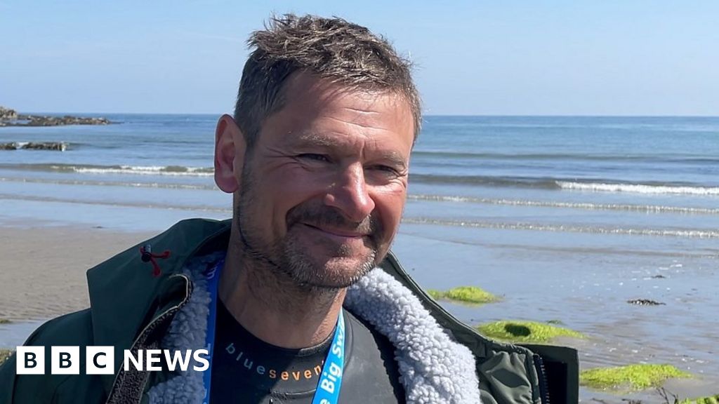 Man swims from UK to Isle of Man to raise mental health awareness BBC