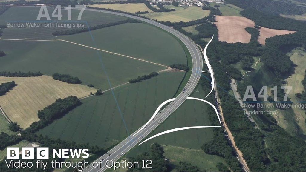 Proposed Birdlip 'missing link' road options unveiled - BBC News