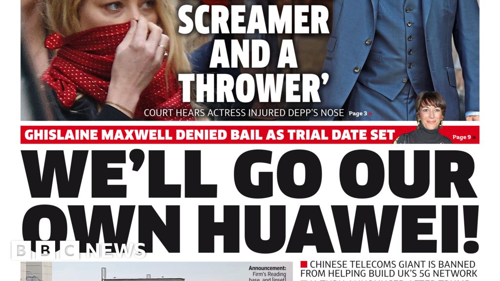The Papers: UK goes 'our own Huawei' and masks in the office