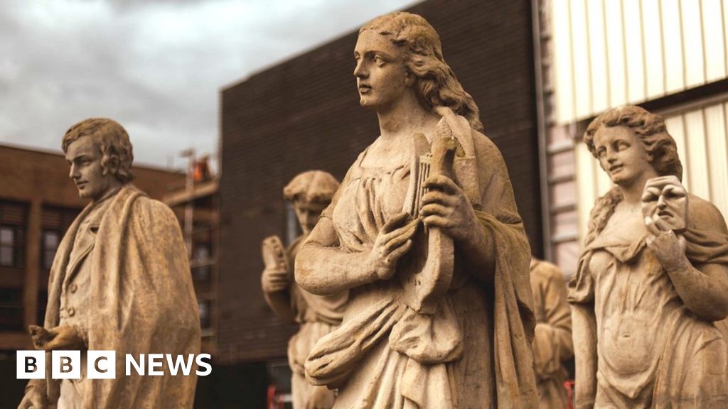 Citizens Theatre statues returned to rooftop BBC News