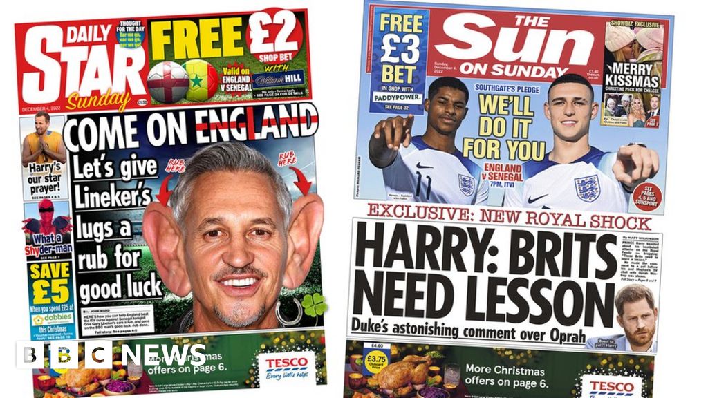 Newspaper headlines: ‘Come on England’ and Prince William warning