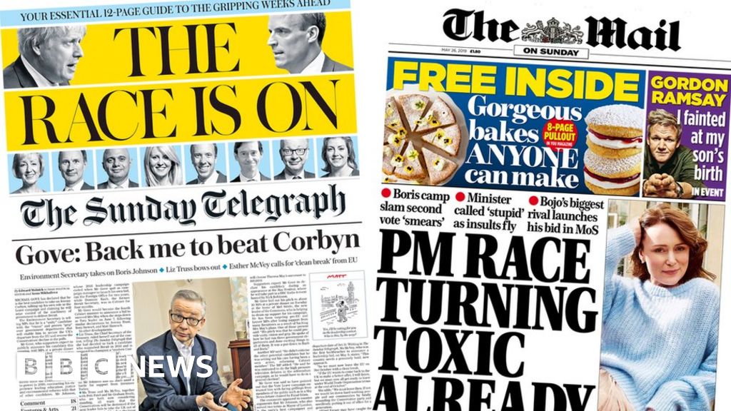 Newspaper headlines 'The race is on' but is it 'turning toxic'? BBC News