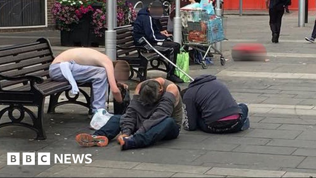 'Devastating' impact of 'Spice' shown in image in Bridgend - BBC News