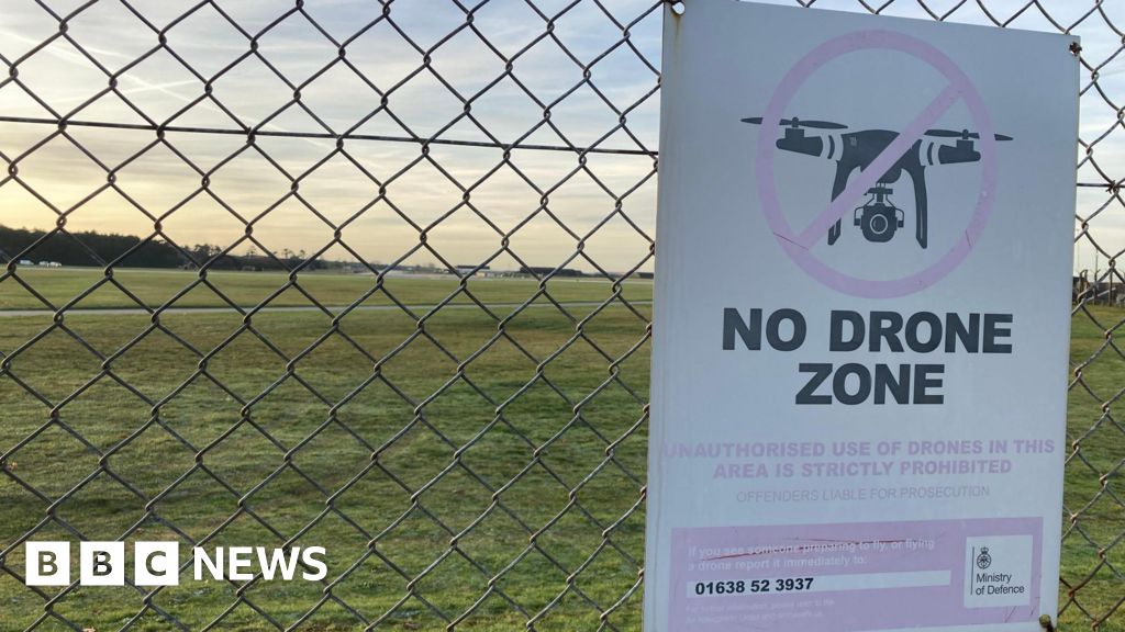 Why are drones flying near US air bases in Suffolk and Norfolk?