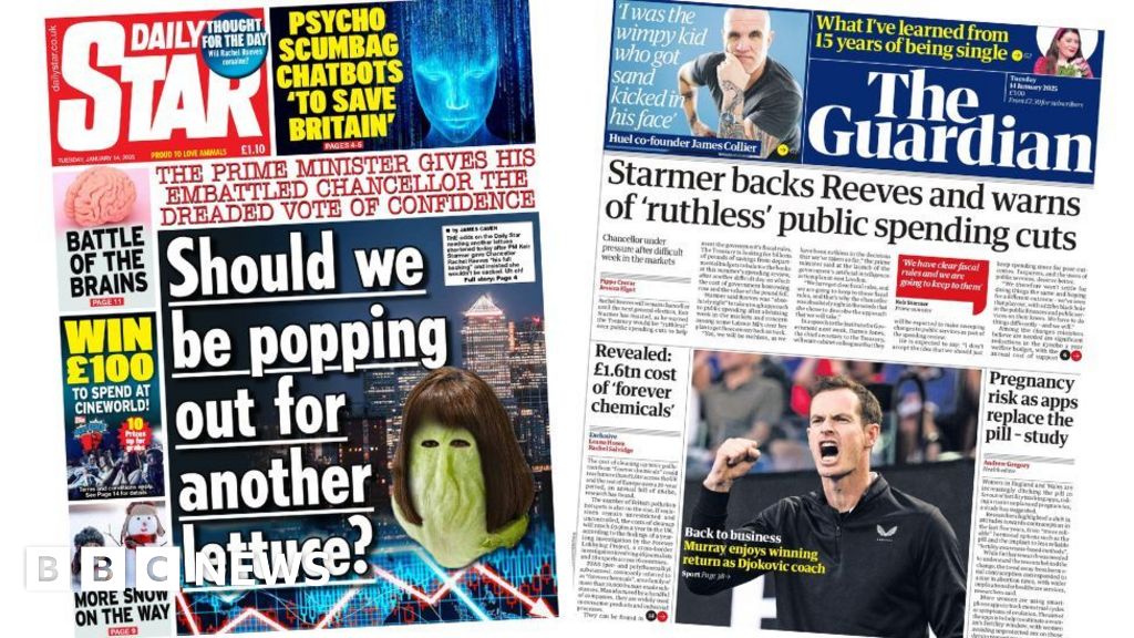 Newspaper headlines: ‘Another lettuce’ for Reeves and ”ruthless’ public spending cuts’ on the way