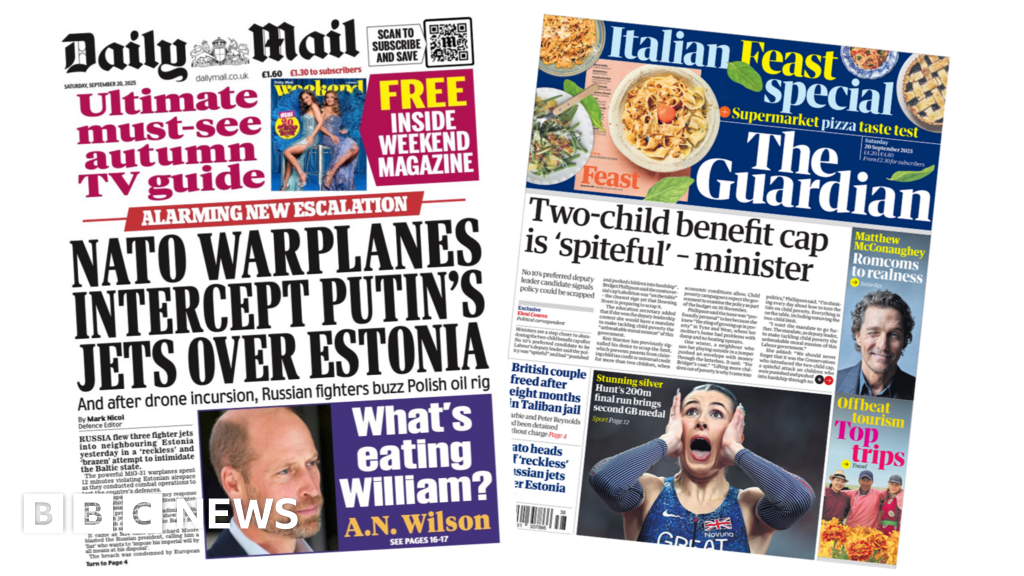 The Papers: 'Putin's jets over Estonia' and two-child benefit cap 'spiteful' says MP