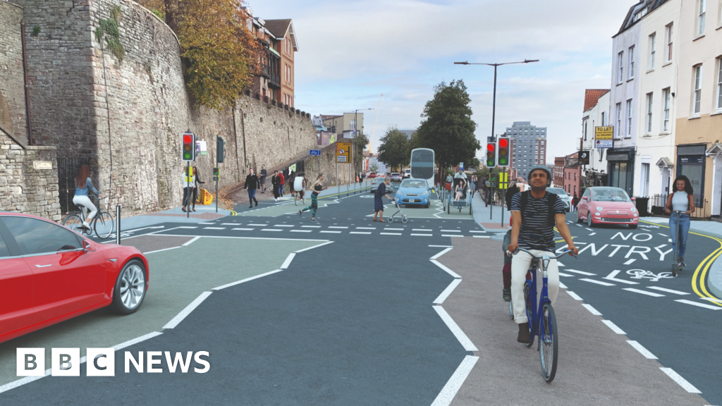 Year of roadworks as Bristol Park Row cycle lanes replaced BBC News