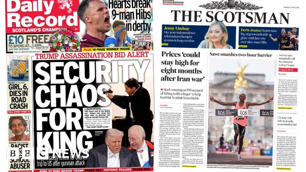 Scotland's papers: War fuel price fears and King's US security review