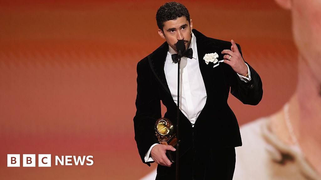 Bad Bunny says 'ICE out' in Grammy Awards speech