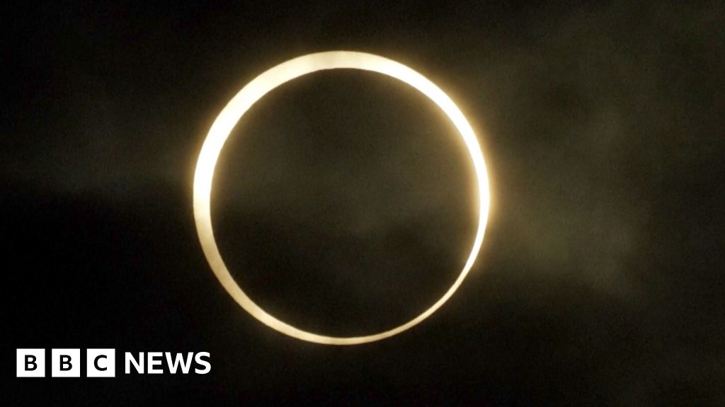 ‘Ring of fire’ eclipse shines over South America