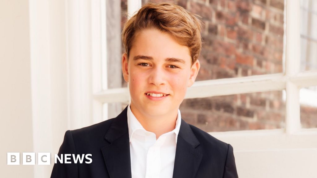 Prince George poses in suit for new photo as he becomes a teenager
