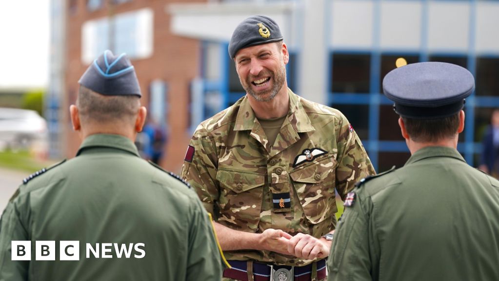 Prince William's 'fond memories' on return to RAF air base