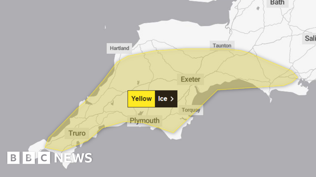 Devon and Cornwall ice warning on roads as freeze follows snow