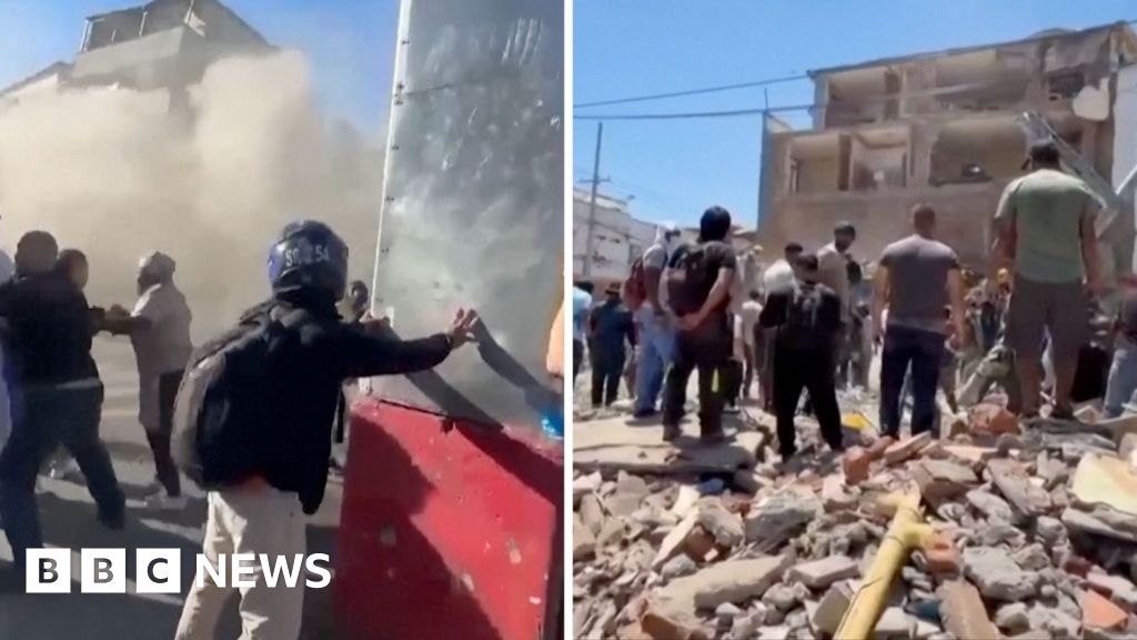 Watch: Moment powerful earthquake shakes Colombia and crumbles buildings
