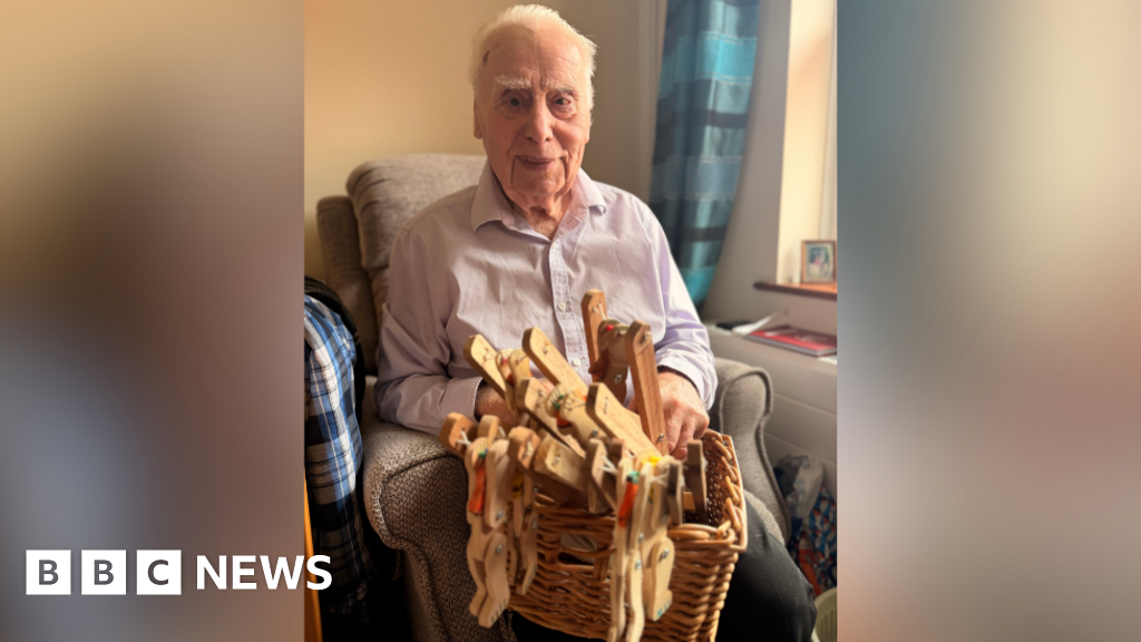 91-Year-Old Man Crafts Joyful Wooden Toys to Support His Community