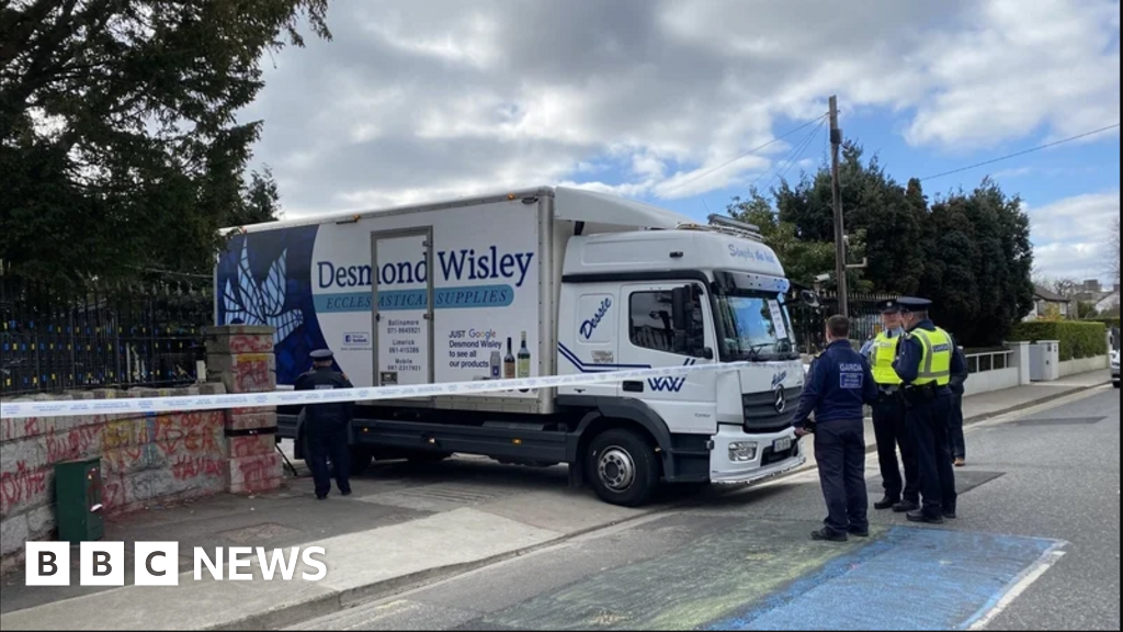 Dublin Truck Crashes Into Gates Of Russian Embassy Bbc News