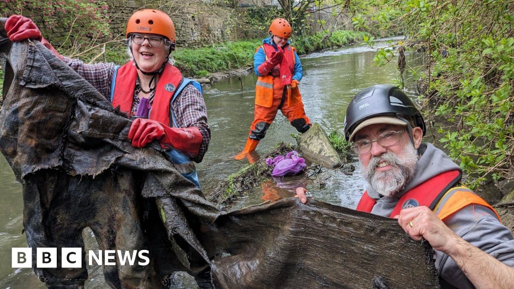 Bradford Beck Carpets and a mangle among flytipped rubbish