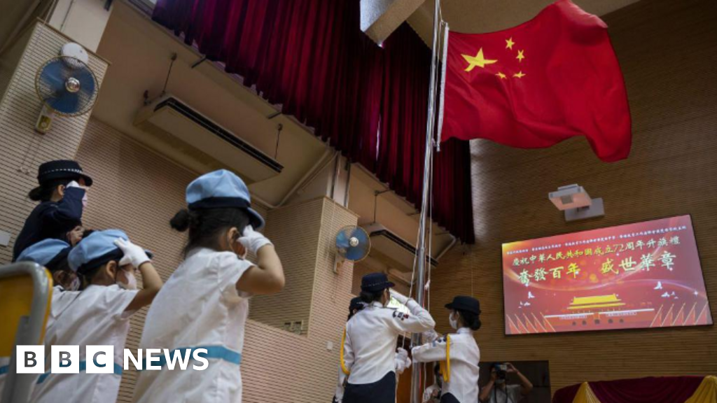School children sang anthem too softly - Hong Kong