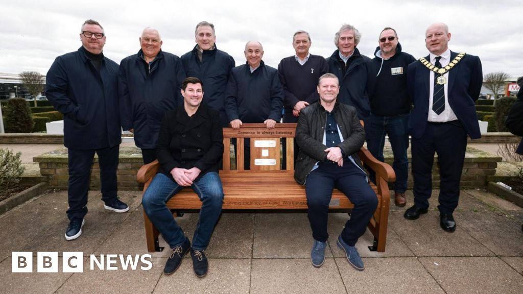 bbc.co.uk - Stuart Woodward - Mental health memorial bench in Harlow unveiled by football icons
