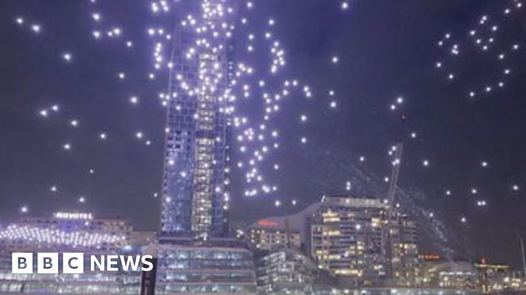 Watch: Light drones fall during display in Sydney