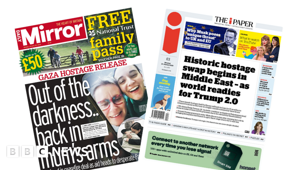 Newspaper headlines: ‘Gaza hostages out’ and ‘world readies’ for Trump