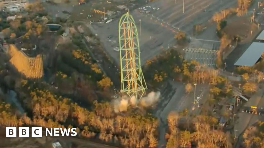 Watch: Demolition takes down record-breaking rollercoaster