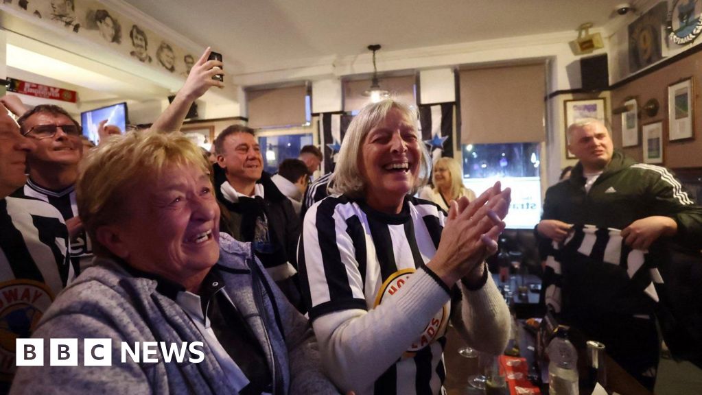 Newcastle fans celebrate brilliant cup win