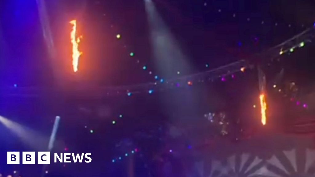 Pyrotechnic starts fire on stage at Great Yarmouth Christmas show