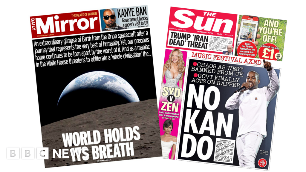 Newspaper headlines: 'World holds its breath' and 'No Kan do'