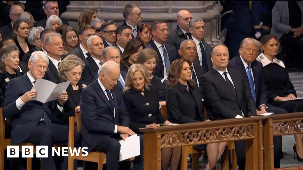 Moment five US presidents gather at Carter's funeral