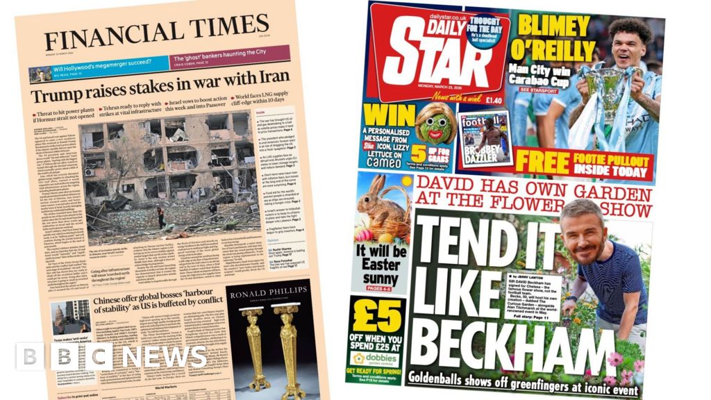 Newspaper headlines: 'Trump raises stakes' and 'Tend it like Beckham'