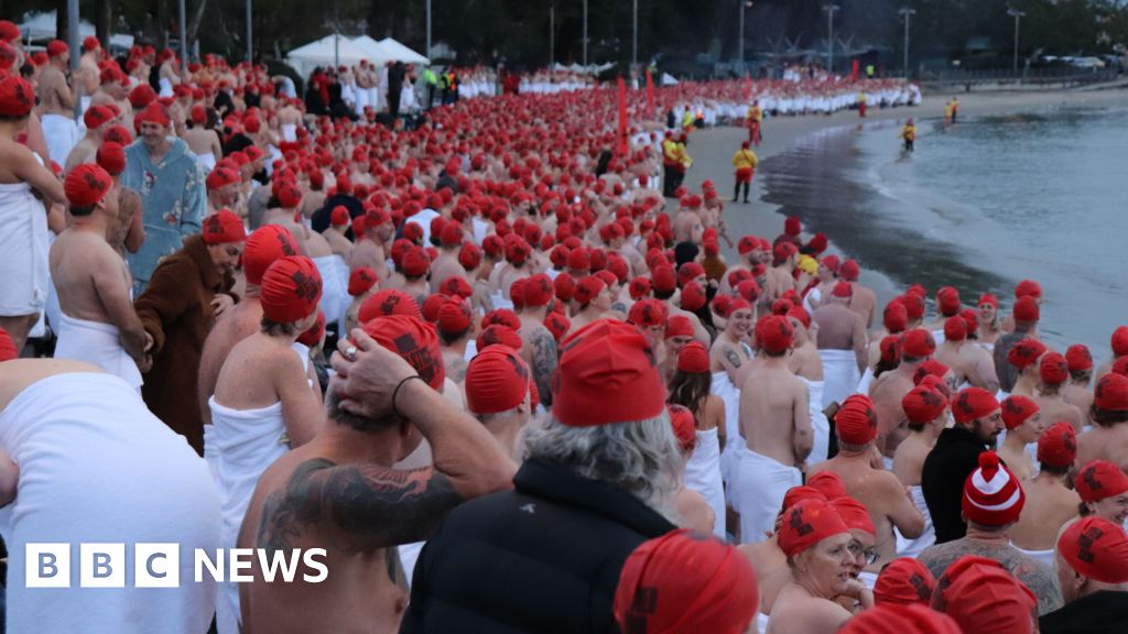 Naked swimmers mark Australia's winter solstice