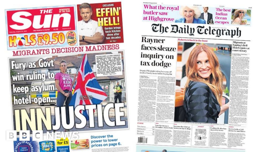 The Papers: Inn-justice for Epping and Rayner faces sleaze inquiry
