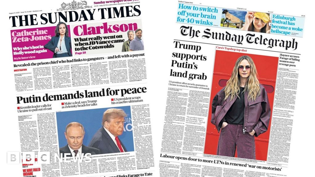 The Papers: Putin demands land for peace and war on motorists