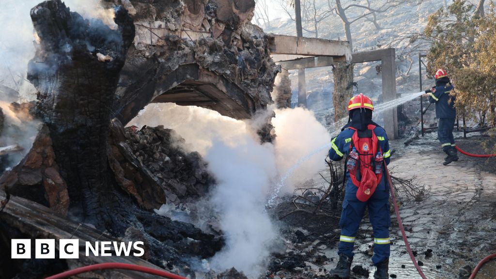 Two dead as twin fires force evacuations on Greek island