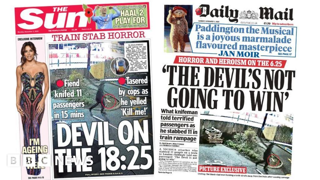 'Train stab horror' and 'Devil not going to win'