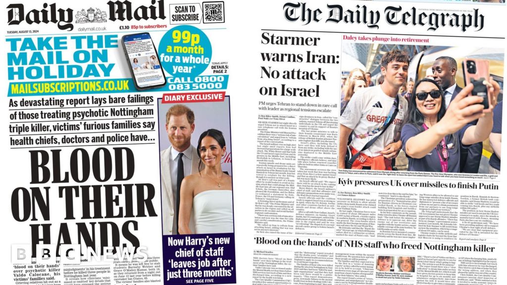 The Papers:  'Blood on their hands' and 'Starmer warns Iran'