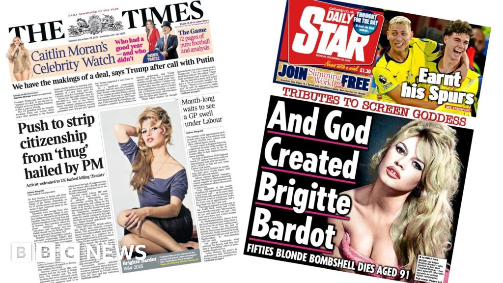 The Papers: 'Push to strip Egyptian's UK citizenship' and 'God created Bardot'