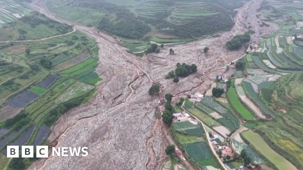 Aerial footage shows devastation after deadly floods in China